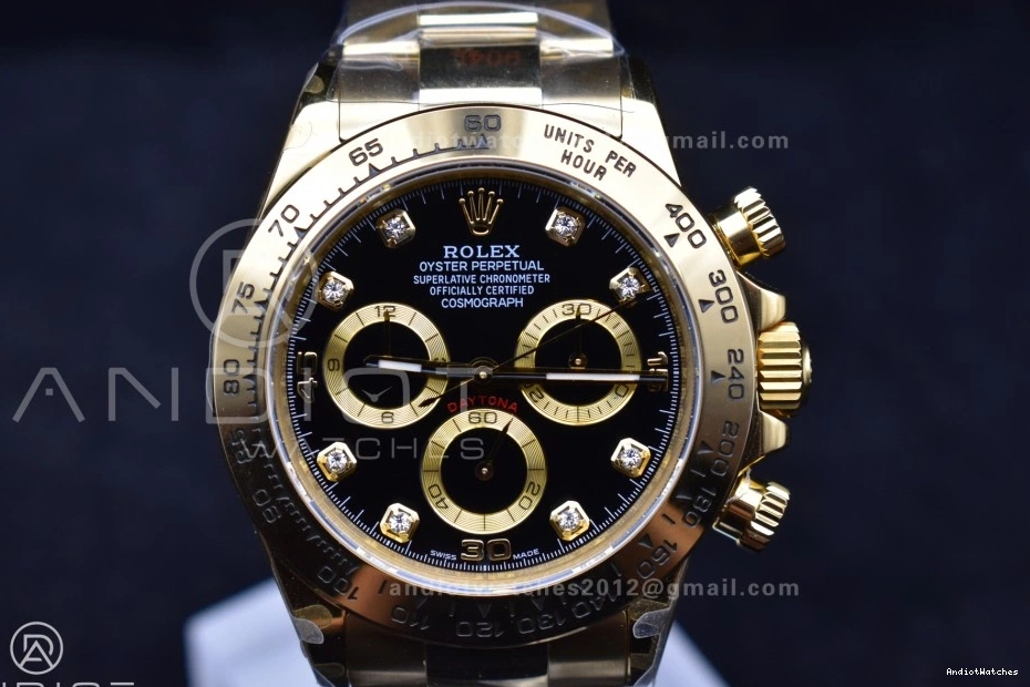 Daytona Diamonds on V Best 1:1 YG Edition 746 116508 QF Bracelet Dial Sporty Black SH4130 0808